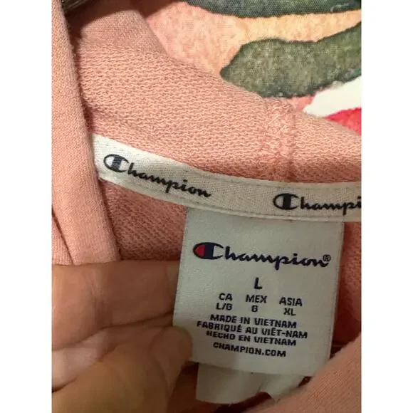 Champion Woman's Pullover Hoodie Large Standard Fit Long Sleeve Peach - Picture 3 of 5